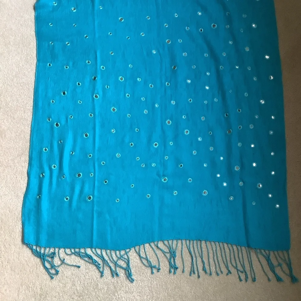 Halston Silk and Pashmina Fringed Scarf/Wrap